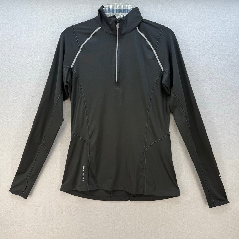 Ogio Endurance Pullover Women's M Black Reflective Trim 1/4 Zip Athleisure Run